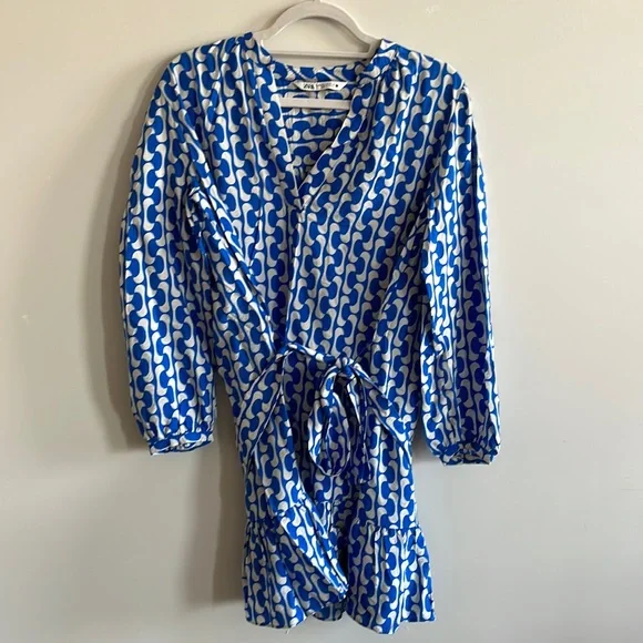 Zara | Dresses | Zara Long Sleeve Blue Dress | Poshmark